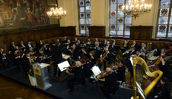 Musikalisch wurde der Neujahrsempfang von den Bremer Philharmonikern unter der Leitung von Marko Letonja