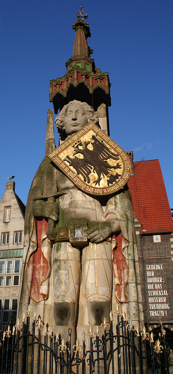 Ein BIld vom Roland auf dem Bremer Marktplatz