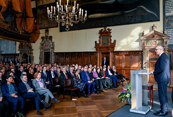 Bürgermeister Andreas Bovenschulte konnte etwa 450 Personen zum Neujahrsempfang des Senats begrüßen.