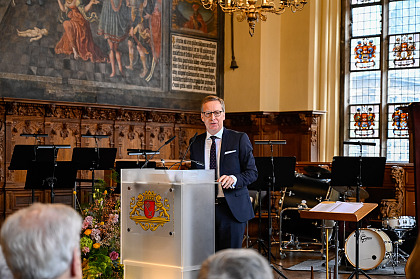 Gastredner des Neujahrsempfangs des Senats war der Direktor des Instituts der Deutschen Wirtschaft, Prof. Michael Hüther.