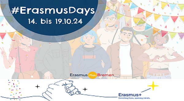 Grafik für die #ErasmusDays vom 14. bis 19. Oktober 2024